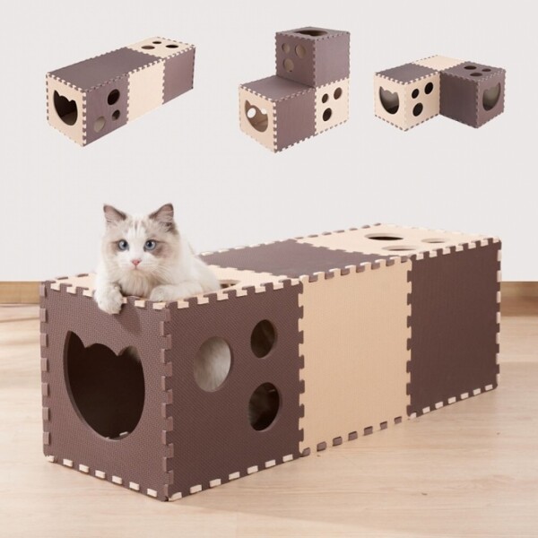 싱그러운 집,고양이 터널 하우스 14pcs 반려동물 장난감 조립식