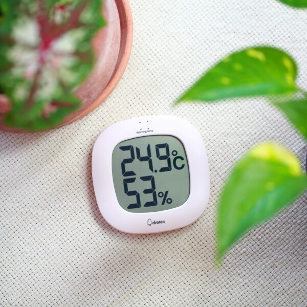 싱그러운 집,[더베르데가든] 드레텍 온습도계 O-295 화이트 핑크 탁상용 벽걸이 온도계 습도계