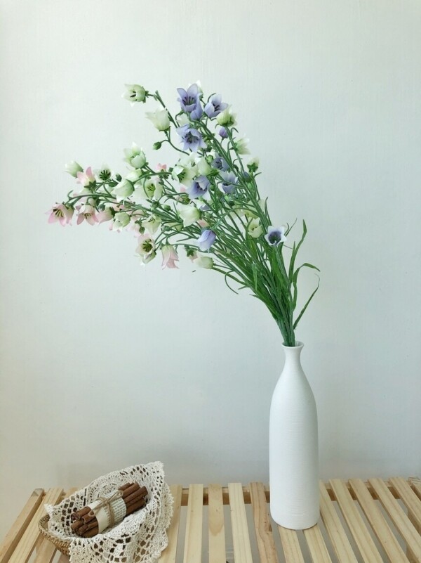 싱그러운 집,아네모네 조화 캄파눌라 은방울 가지 고급 실크플라워 꽃장식 꽃꽂이 꽃다발 인테리어 소품