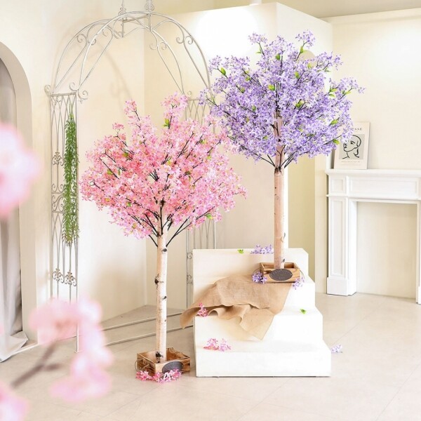 싱그러운 집,인테리어 조경 조화 인조나무 꽃화분 라일락 나무 150cm 2color
