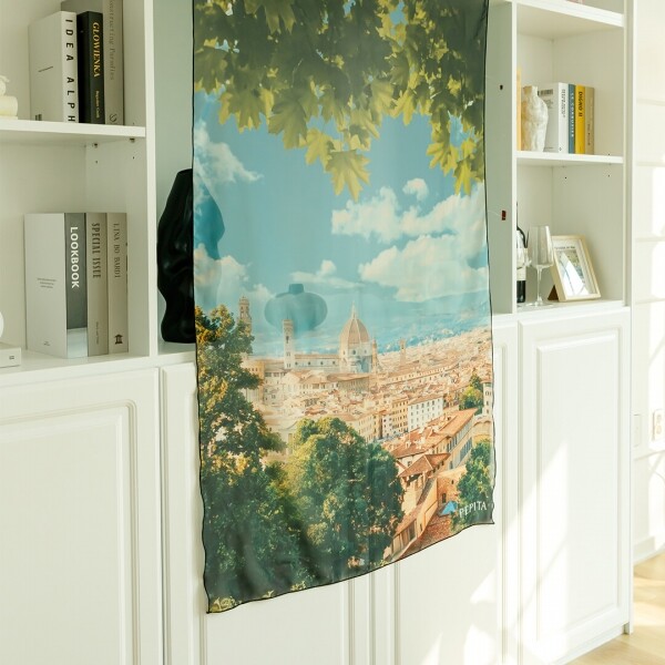 싱그러운 집,페피타 피렌체 쉬폰 포스터 패브릭 도시 풍경 숲 이탈리아 유럽 감성 플로렌스