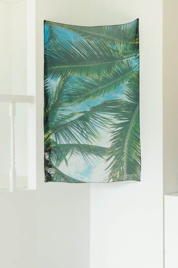 싱그러운 집,페피타 팜트리 쉬폰 포스터 패브릭 야자수 여름 휴양지 하와이 자연 나무 제주도 썸머