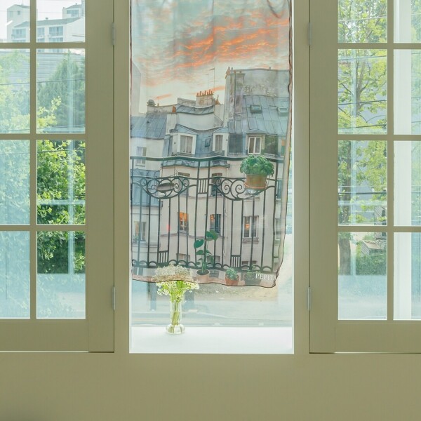 싱그러운 집,페피타 쉬폰 포스터 노을 썬셋 창가 창문 패브릭 감성 풍경 인테리어 커튼 가림막 윈도우