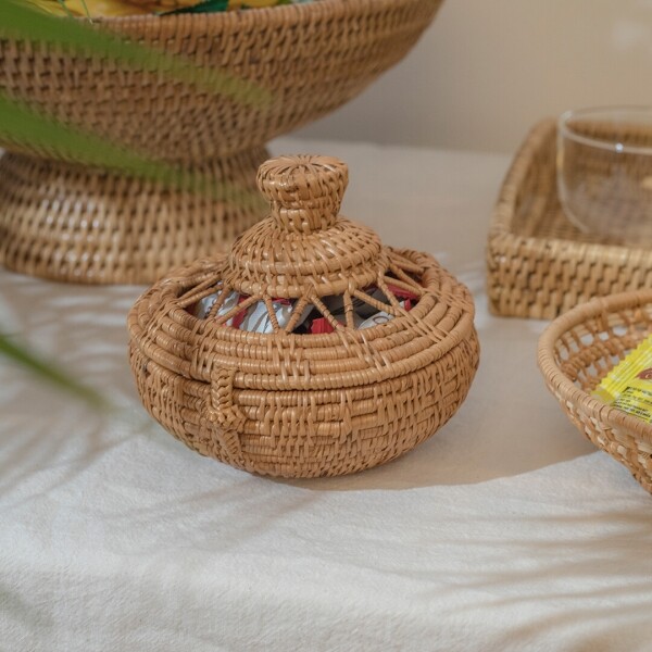 싱그러운 집,페피타 포푸리 케이스 향낭 꽃잎 방향제 아로마 감성 소품 보관함 라탄 장식